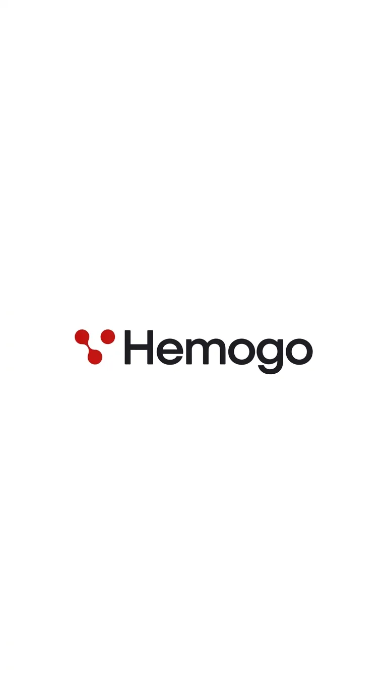 HemoGo — splash screen with logo